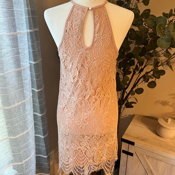 Dusty Pink Lace Dress - Picture 3 of 7